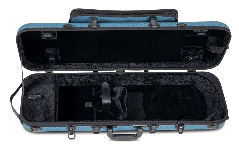 GEWA Violin Case, Bio-A, Oblong, 4/4-1/2, Blue, Music Pocket & Adjustable Neck Pad